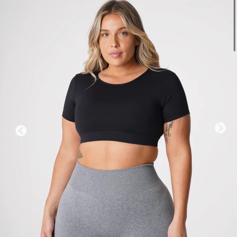 NVGTN Black Open Back Tee Small